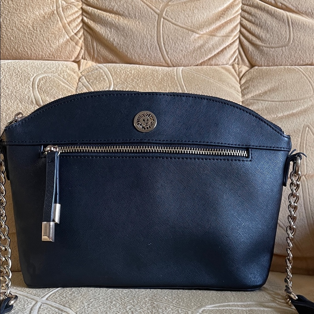 Anne Klein Black Crossbody Bag with Chain Strap